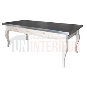 Table basse brut pieds galbés en pin massif - Gaby