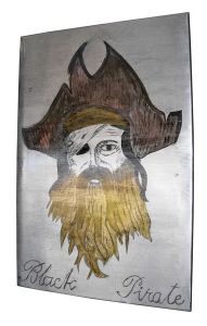 Tableau en zinc d'art "black pirate" - Zinc d'art