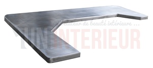 Plan de travail pour comptoir en zinc anthracite forme U